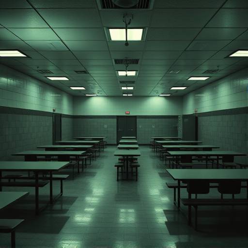 Prison cafeteria setting